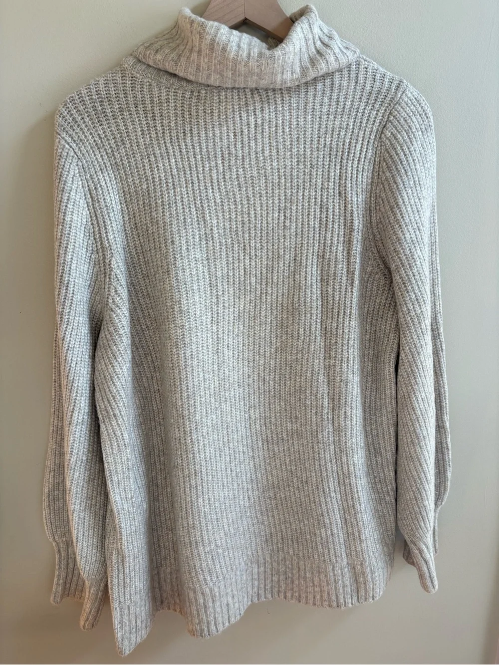 Liz Claiborne Cream Cable Knit Turtleneck Sweater with Side Buttons
